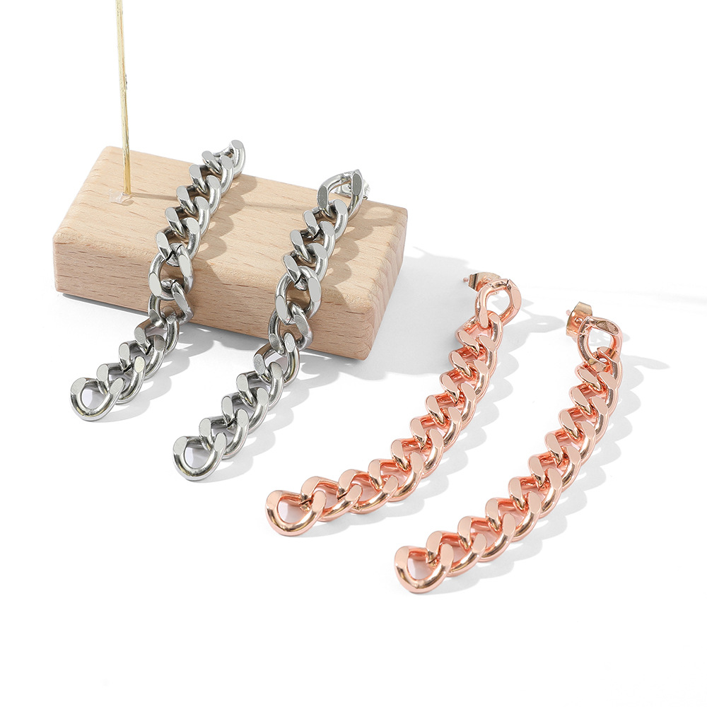 Steel Chain - Стильные серьги-цепочки из нержавеющей стали в